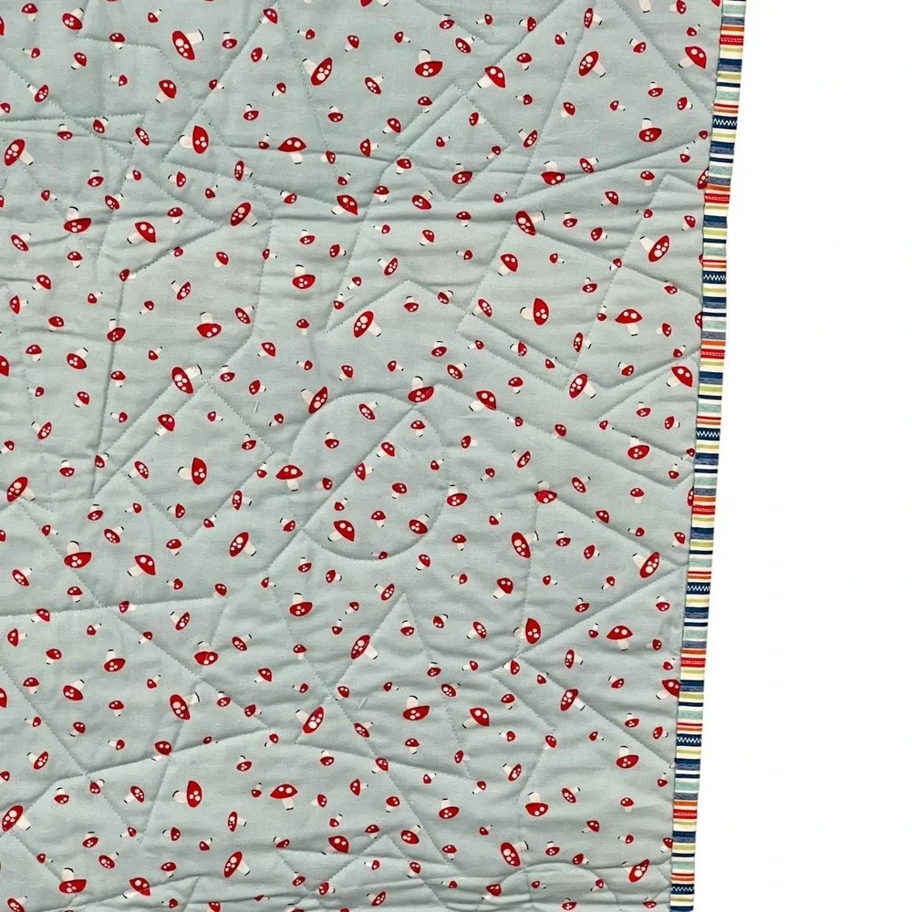 Handmade‎ Patchwork Quilt 37x48 Navy Diamond Throw Cottagecore